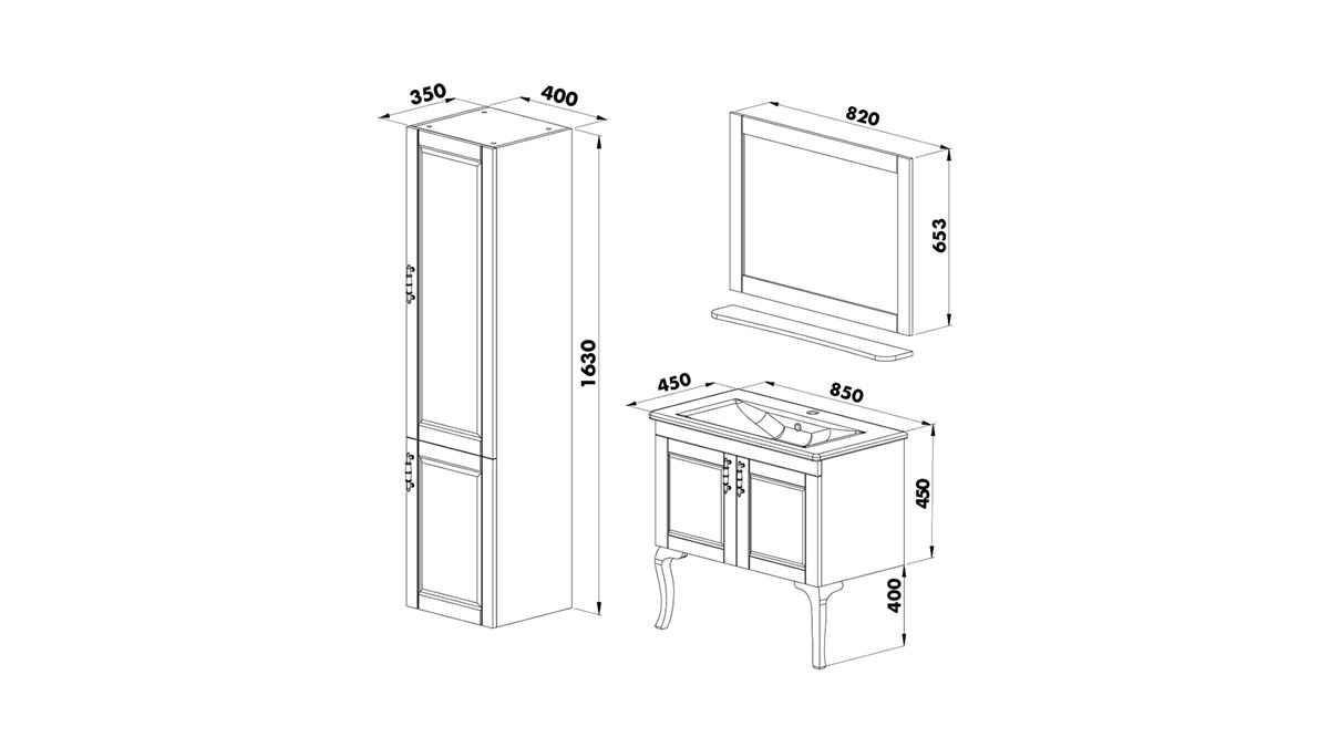 VİRGO 85 CM ALT BANYO DOLABI (S-11)